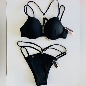 Victoria Secret  Swimsuit Set :Push-up bra 34C/Large Brazilian Bottom